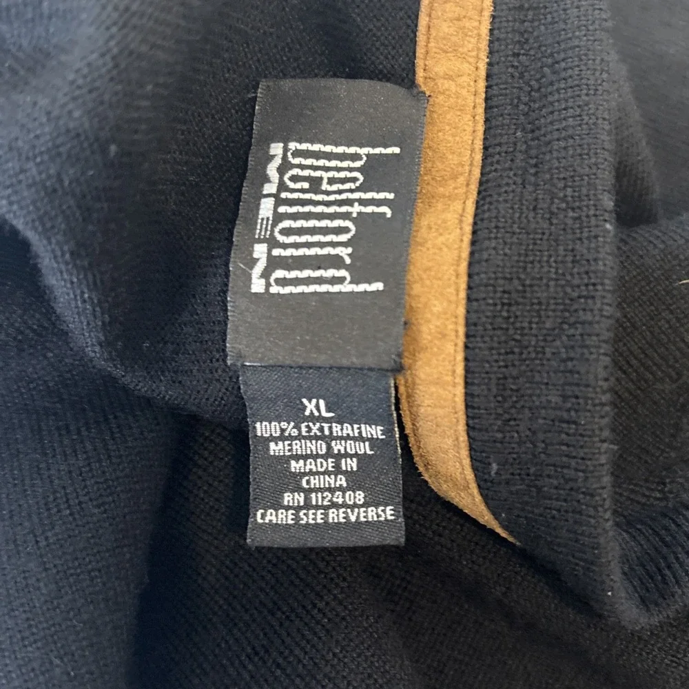 Bedford Men Extra Fine Merino Wool Sweater Vest XL Black Classic Preppy Academia